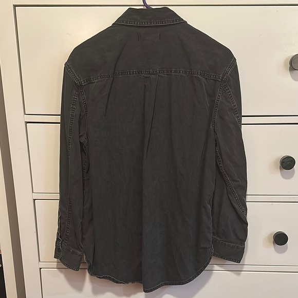 Madewell Black Button Down Shirt Classic Top - Picture 3 of 6